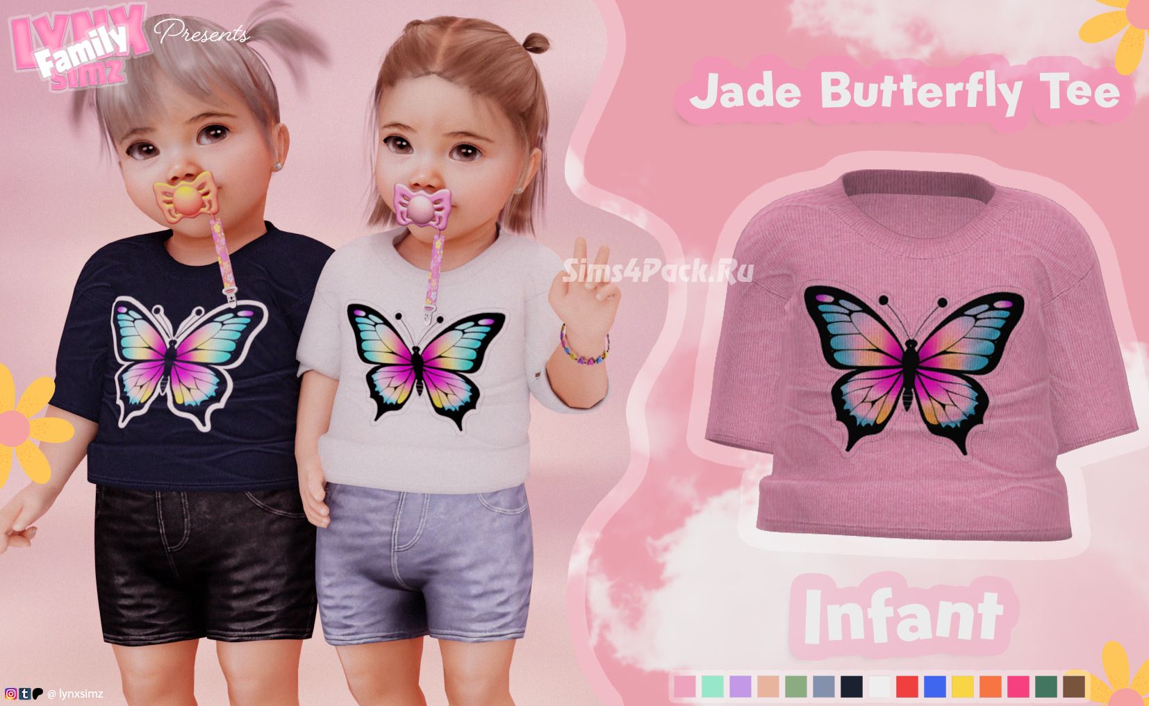 Комплект одежды для младенцев "Jade Butterfly Top & Denim Shorts"