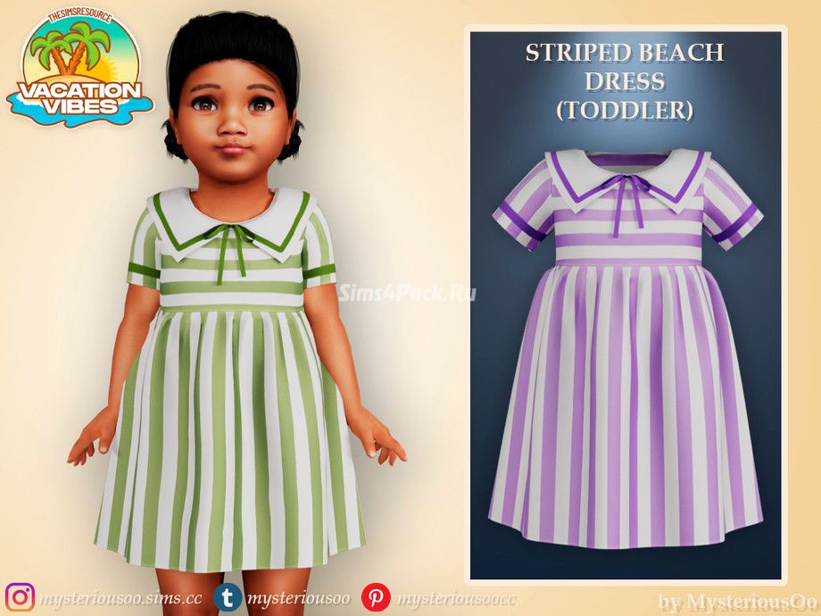 Пляжное платье для тоддлеров и младенцев "Vacation Vibes - Striped beach dress"