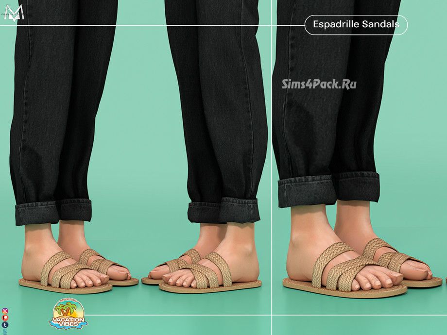 Шлепки для мужчин, женщин, детей и тоддлеров "Espadrille Sandals S601-S604"