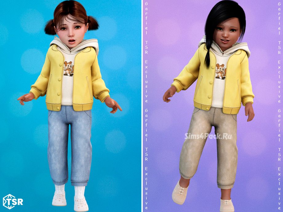 Весенний наряд для тоддлеров и младенцев "Yellow jacket with hoodie and jeans"