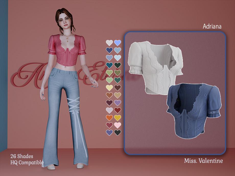 Блузка для симочек "Adriana blouse with embroidery details"