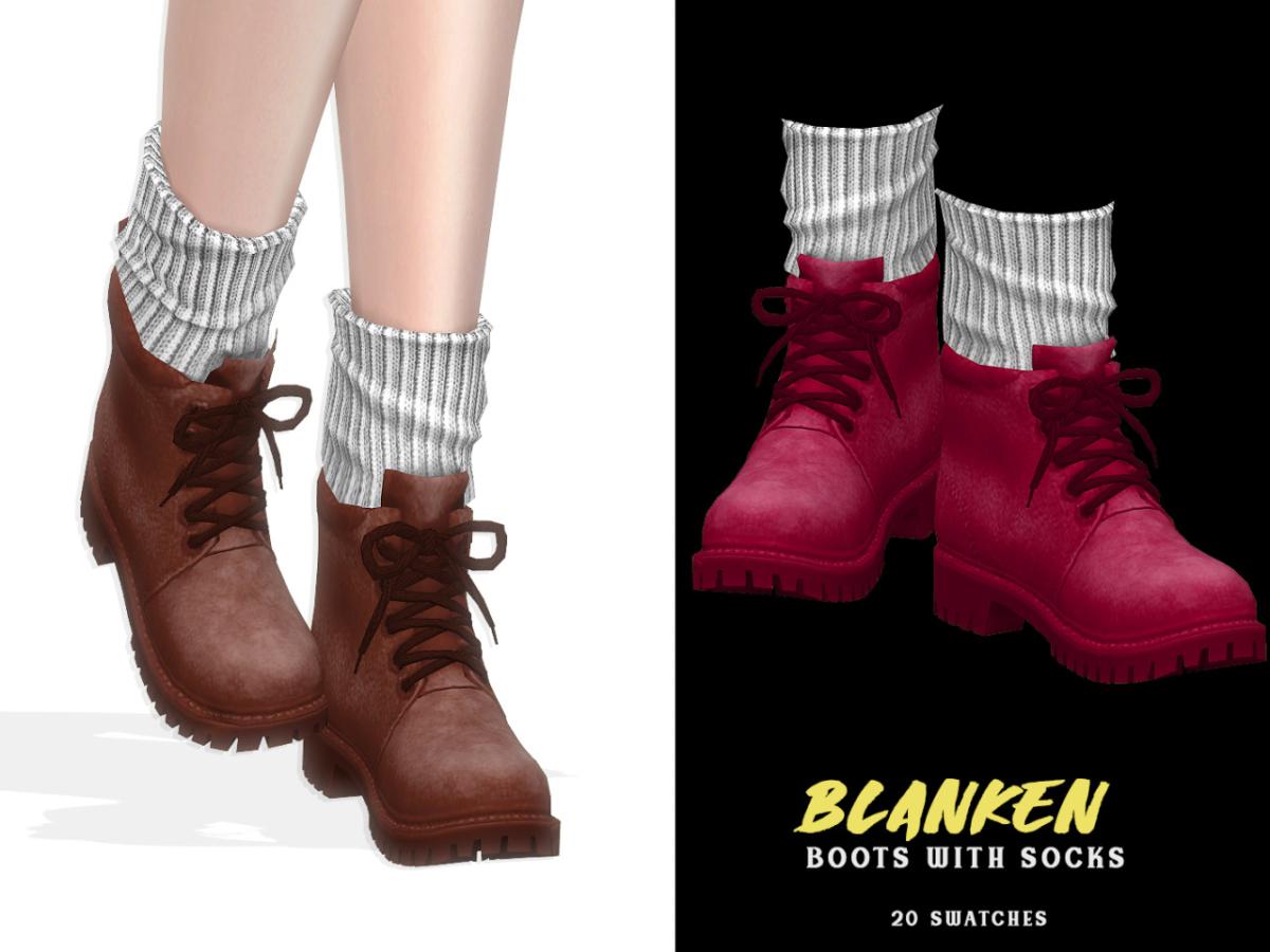 Ботинки с носочками для симочек "Blanken Boots with socks"