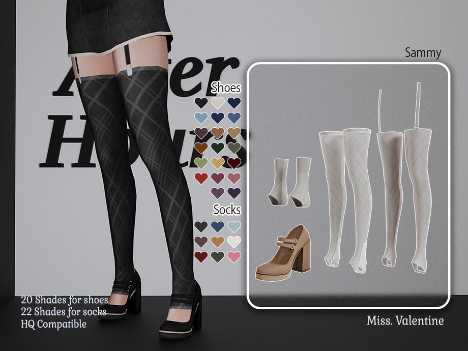 Чулки, носки и туфли "Sammy high pumps mary janes with 3 types of rombus socks"