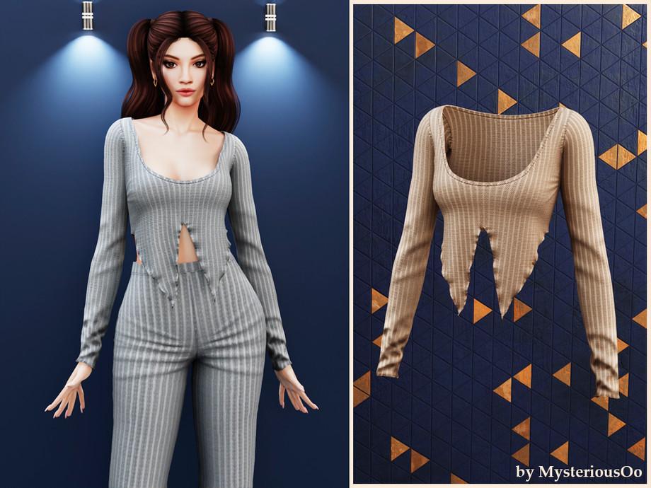 Домашний комплект для симочек "Ribbed top & High waist pants"