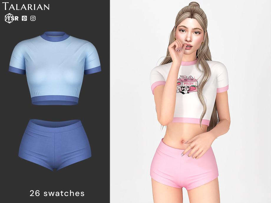 Домашний комплект "Jovie Crop T-Shirt and Shorts Set"