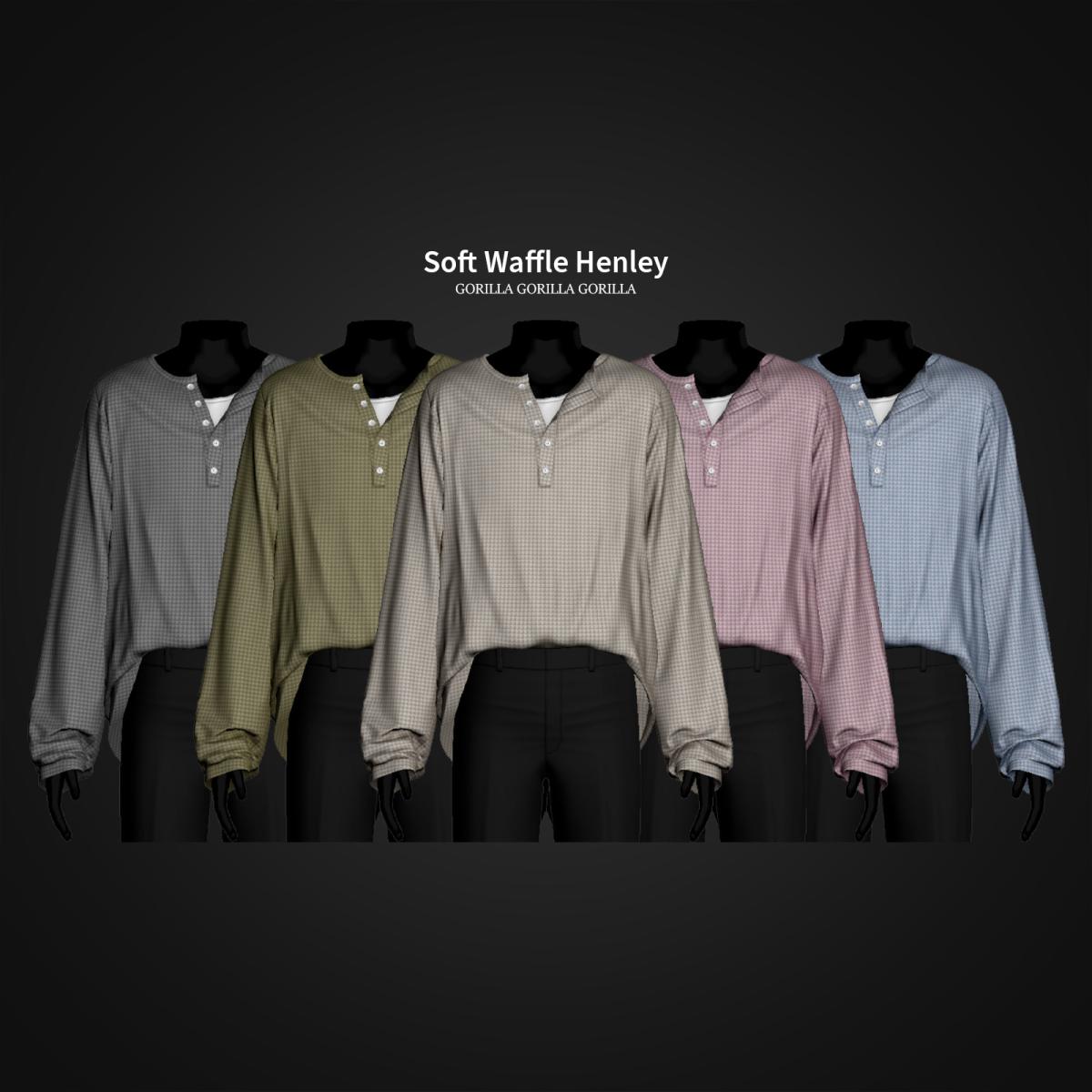 Джемпер для симов "Soft Waffle Henley"