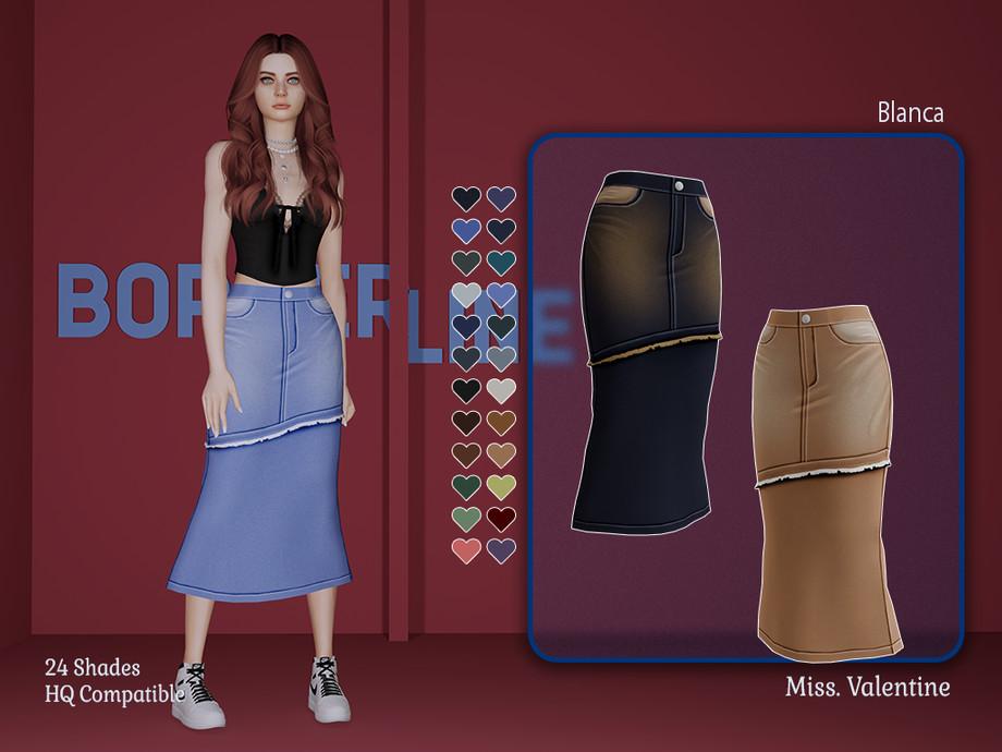 Джинсовая юбка "Blanca midi denim skirt"