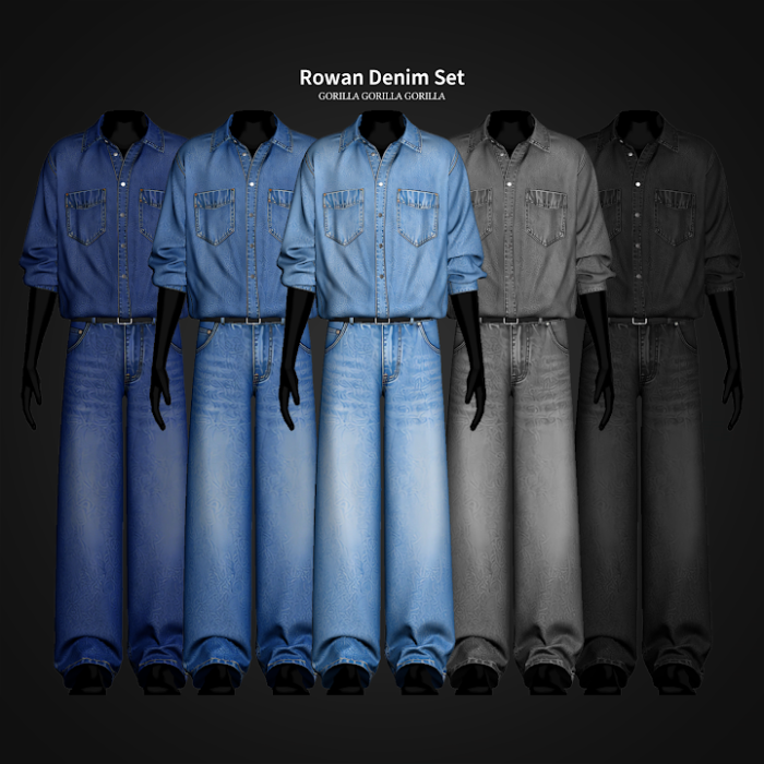 Джинсовый комплект для симов "Rowan Denim Set"