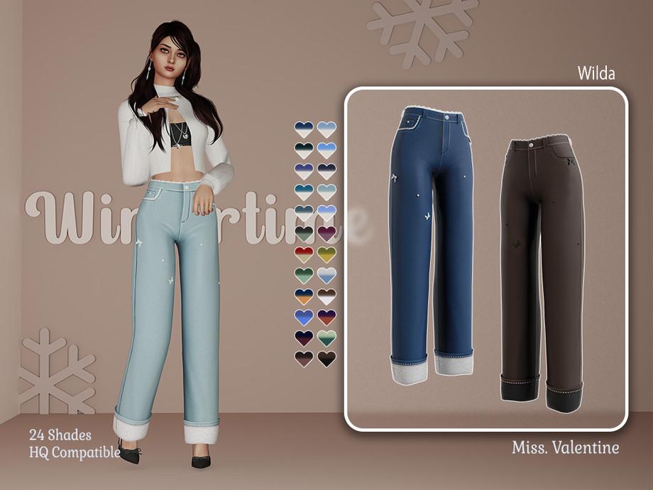 Джинсы для симочек "Wilda straight jeans with lace details"