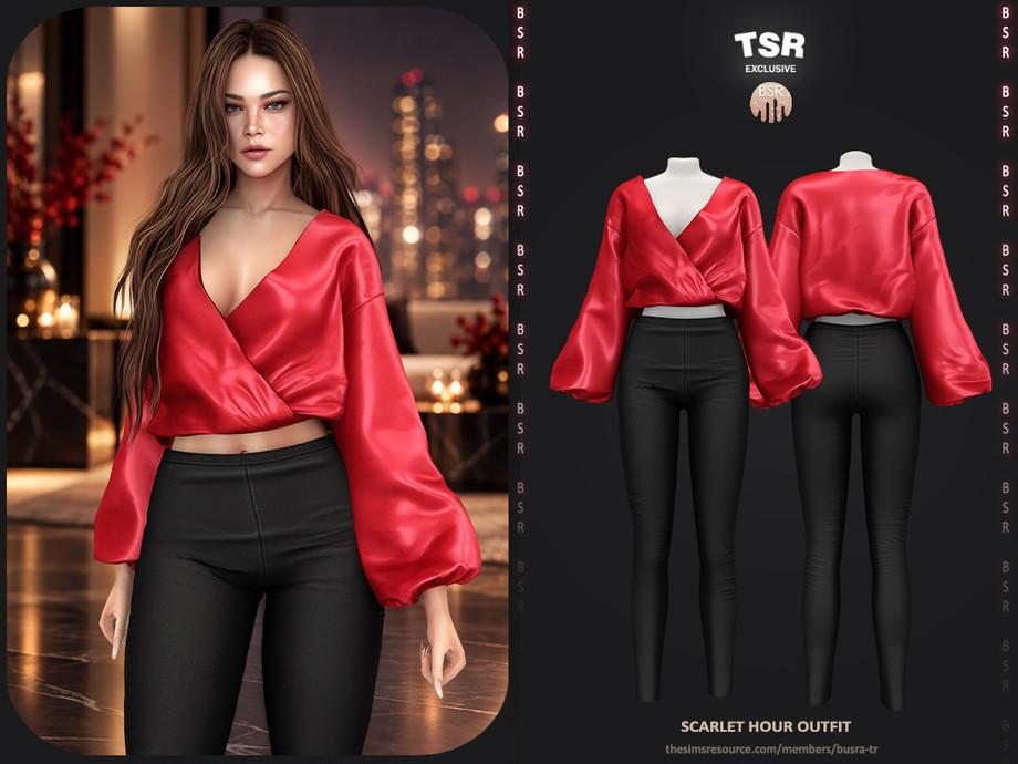 Эффектный комплект для симочек "Scarlet Hour Outfit"
