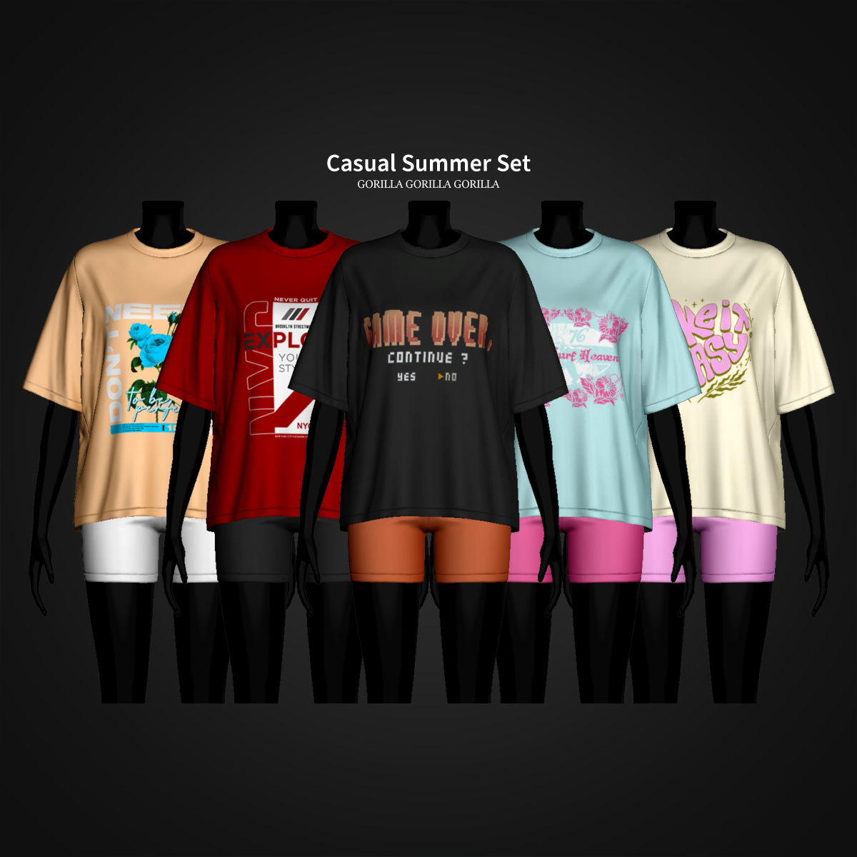 Футболка и велосипедки для симочек "Casual Summer Set"