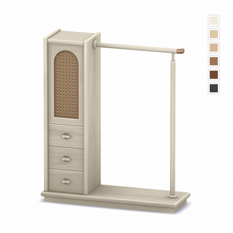Гардероб "Vintage Solid Wood & Rattan Wardrobe"
