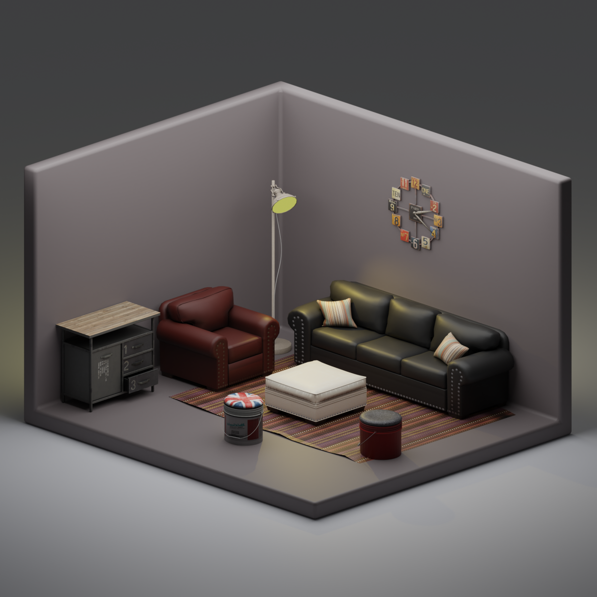 Гостиная "Boho Industrial Living Set"