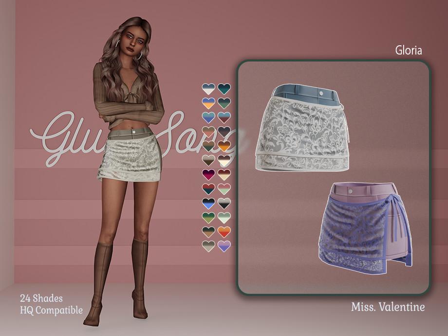 Юбка для симочек "Gloria short denim skirt with lace"