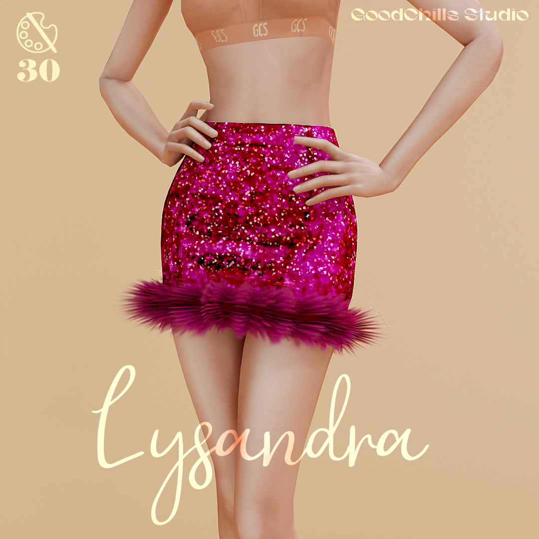 Юбка для симочек "Lysandra Glitter Mini Skirt Fur Trim"