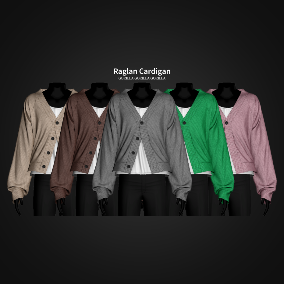 Кардиган с майкой для симов "Raglan Cardigan"