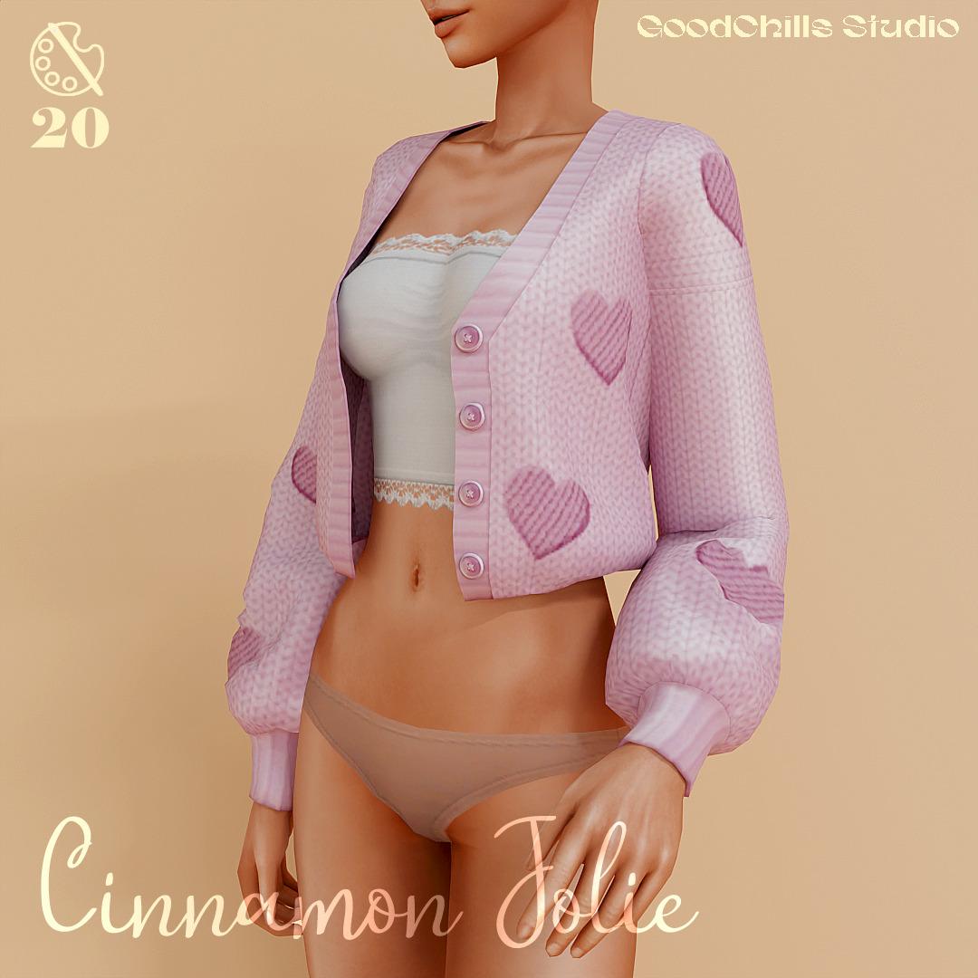 Кардиган с топом для симочек "Cinnamon Jolie Chunky Knit Cropped Cardigan"