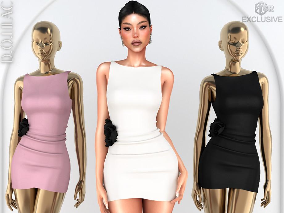 Коктейльное платье для симочек "Flower Detail Gathered Mini Dress DO0969"