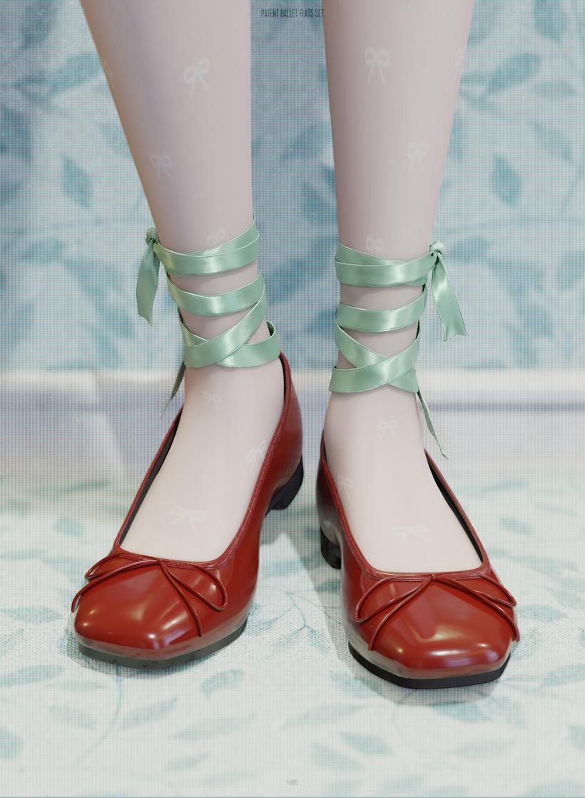 Колготки и балетки для симочек "Patent Ballet Flats Set"