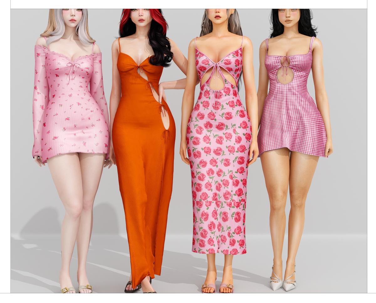 Коллекция платьев для симочек "Pinky Mood Collection"