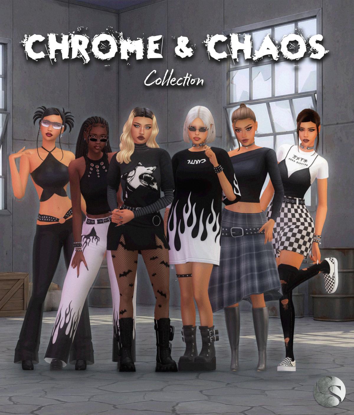 Коллекция хрома и хаоса для симочек "Chrome & Chaos Collection"