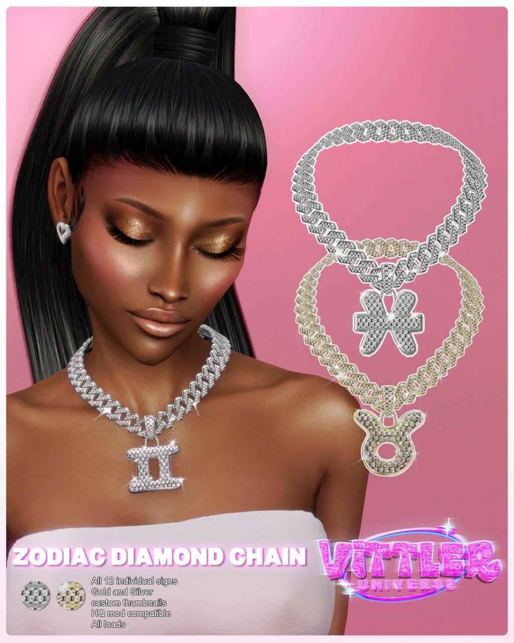 Коллекция знаков зодиака "Zodiac Diamond Sign Chain"