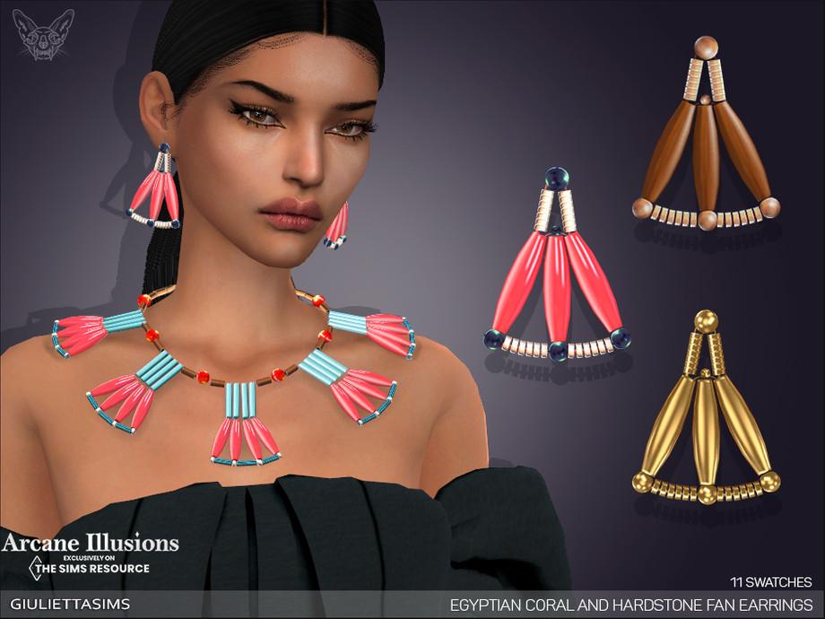 Комплект Клеопатры "Arcane Illusions - Egyptian Coral and Hardstone Fan"