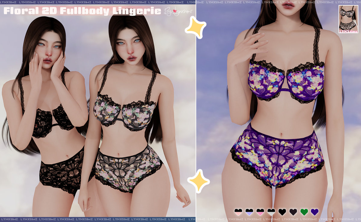 Комплект нижнего белья для симочек "Floral Surprise 2D full body lingerie"