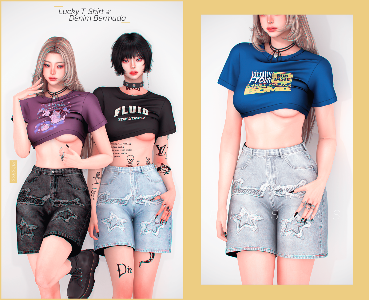 Комплект одежды для симочек "Lucky T-Shirt &' Denim Bermuda"