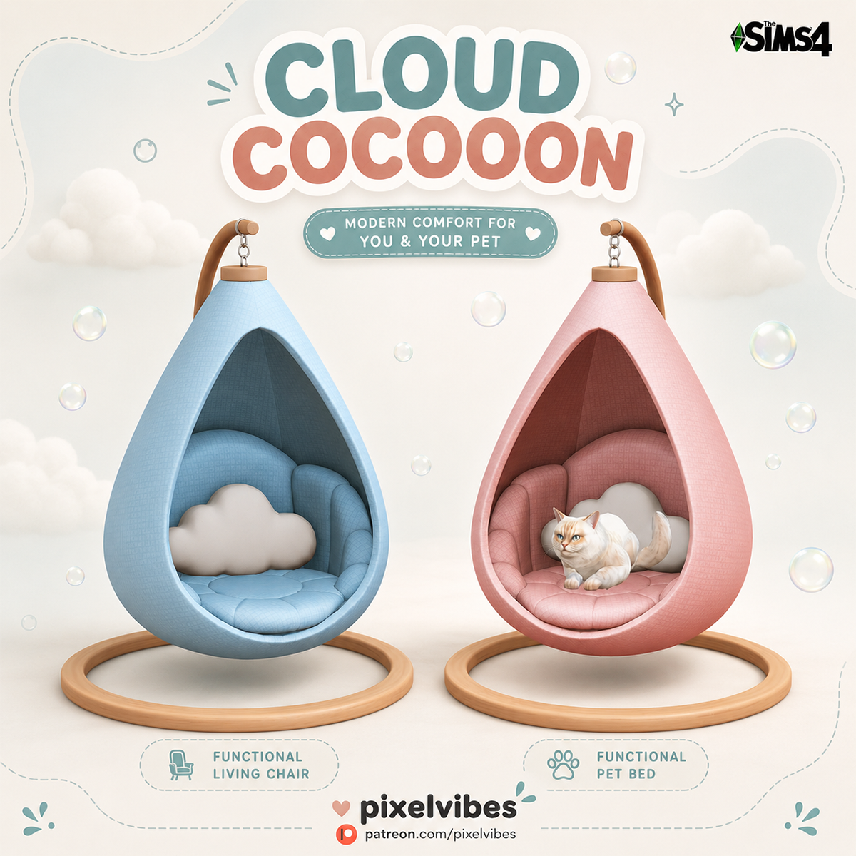Кресло для симов и питомцев "Cloud Cocoon"