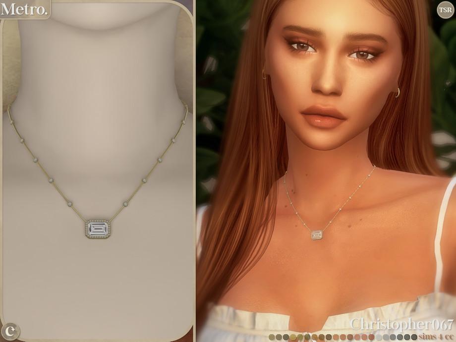 Кулон "Metro Necklace - Baguette Diamond Necklace"
