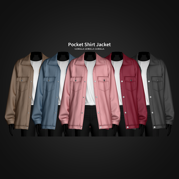 Куртка и футболка для симов "Pocket Shirt Jacket"