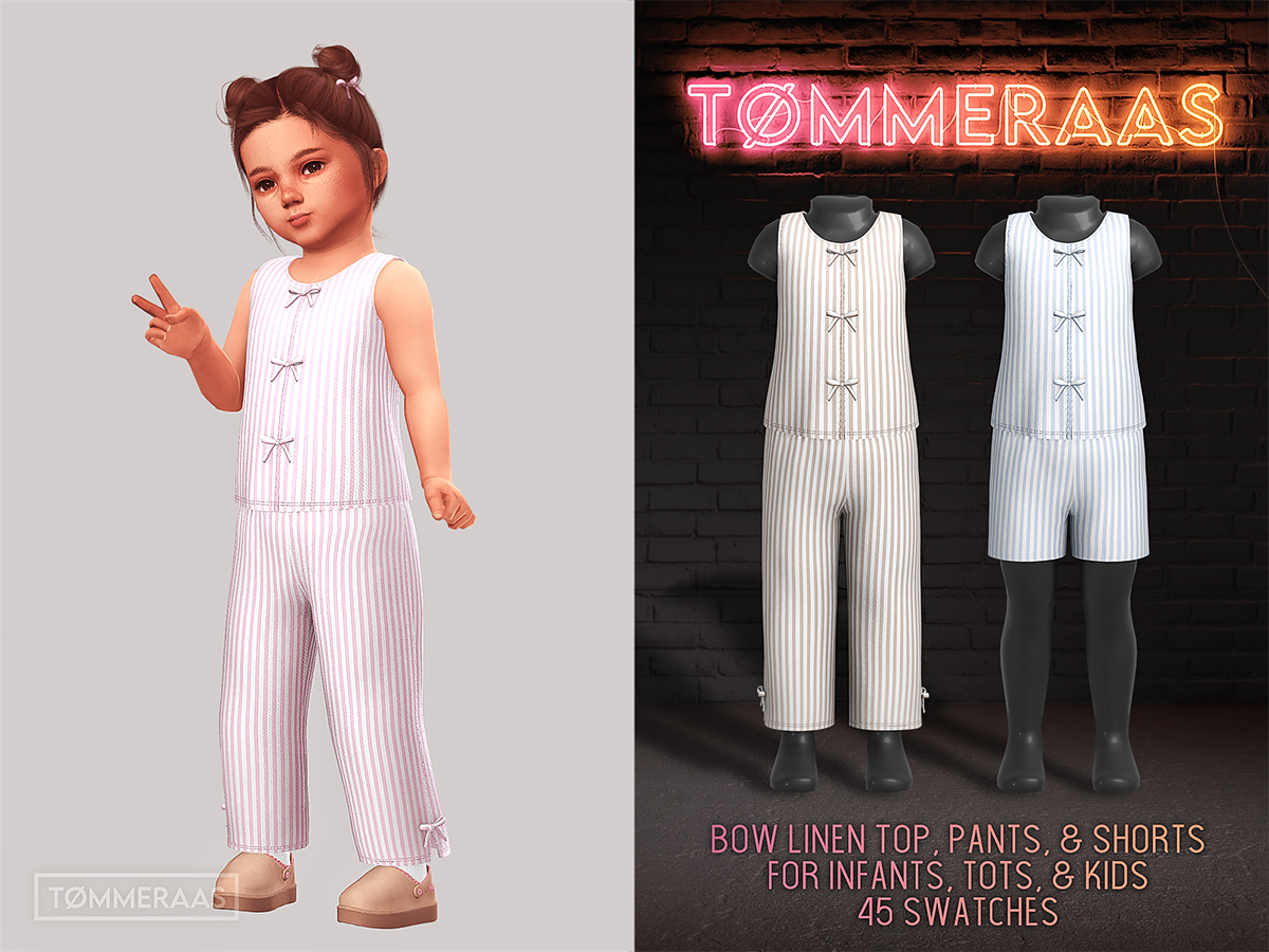 Льняной комплект для детей, тоддлеров и младенцев "Linen Bow Top, Pants, & Shorts"