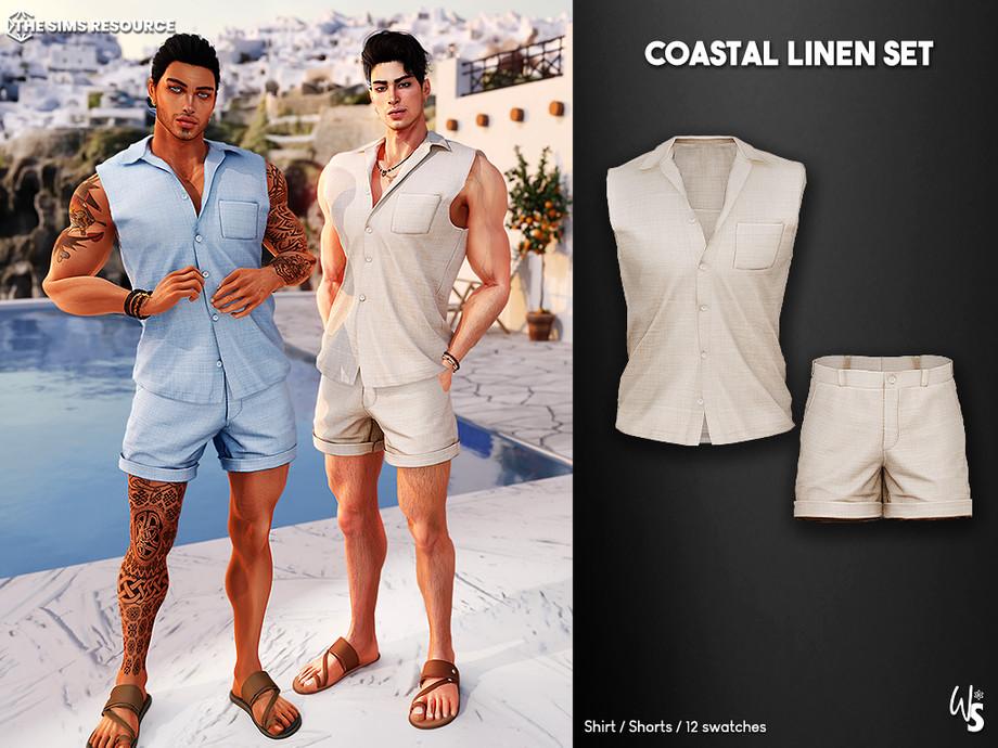 Льняной комплект для мужчин, мальчиков, малышей и младенцев "Coastal Linen Set"