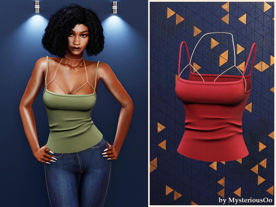 Майка для симочек "Chain accent ribbed top"