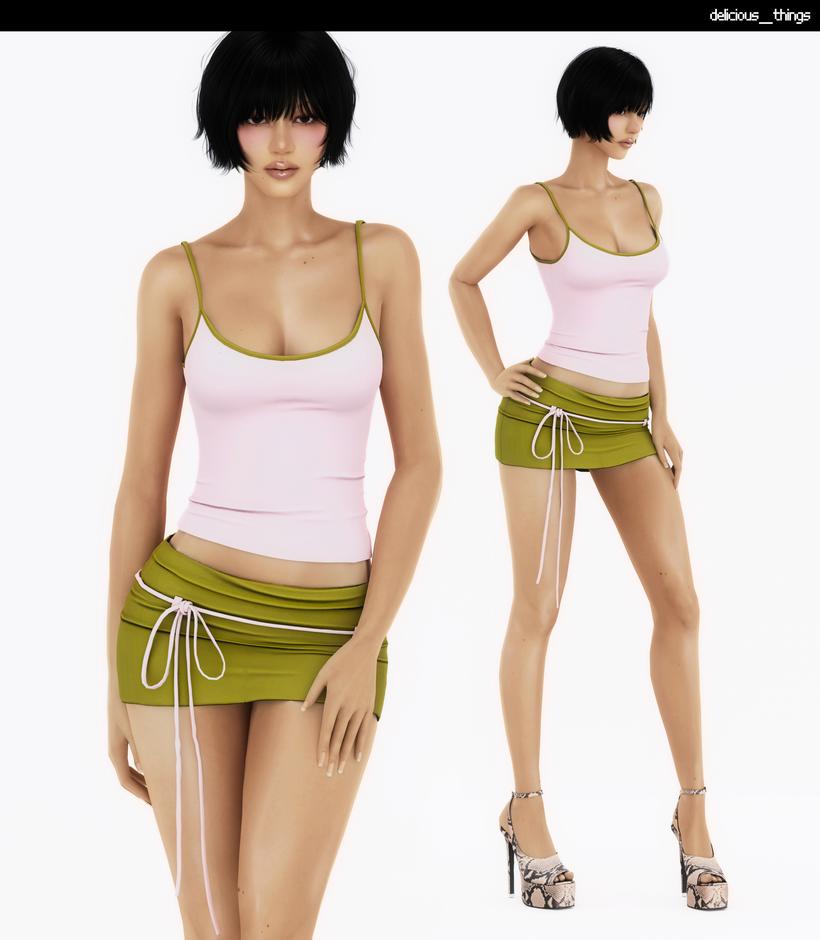 Майка и юбка для симочек "Signature' Cami Top & Mini Skirt Set"