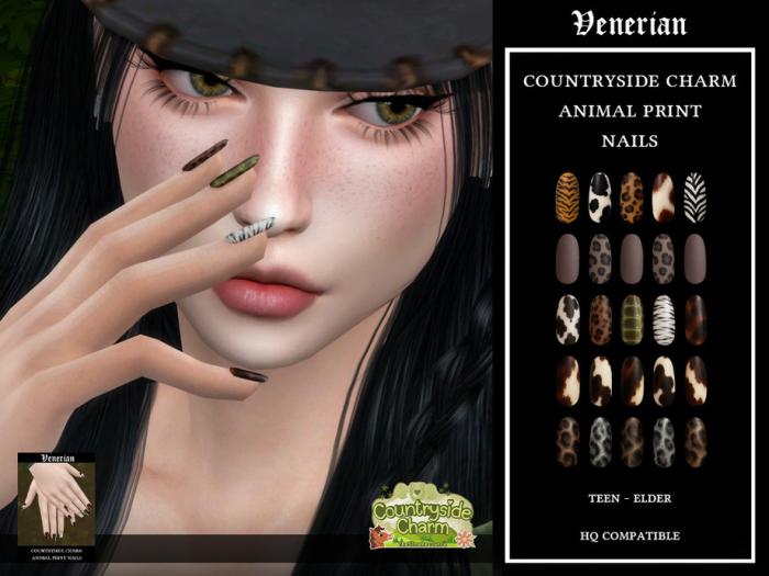 Маникюр "Countryside Charm Animal Print Nails"