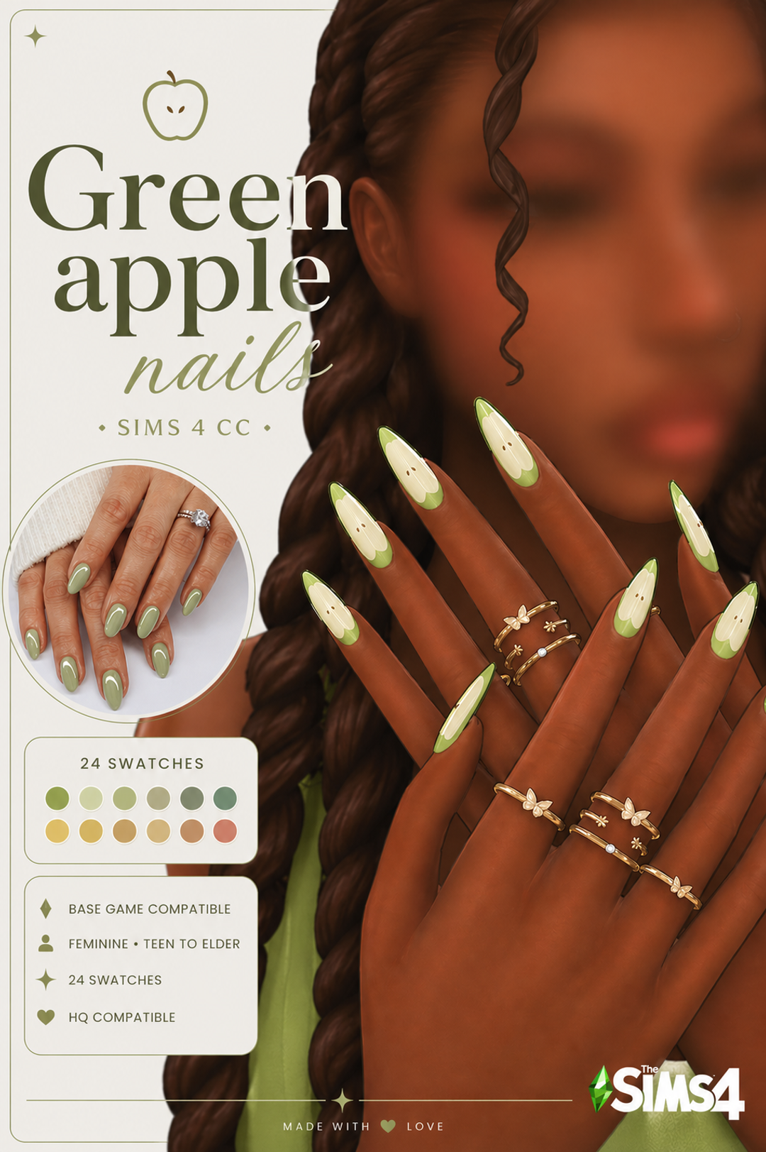 Маникюр для симочек "Green Apple Gloss Nail Set"