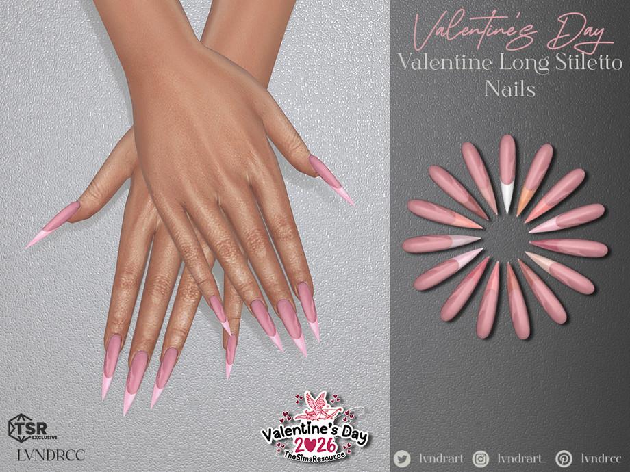 Маникюр "(Valentine's Day 2026) Valentine Long Stiletto Nails"