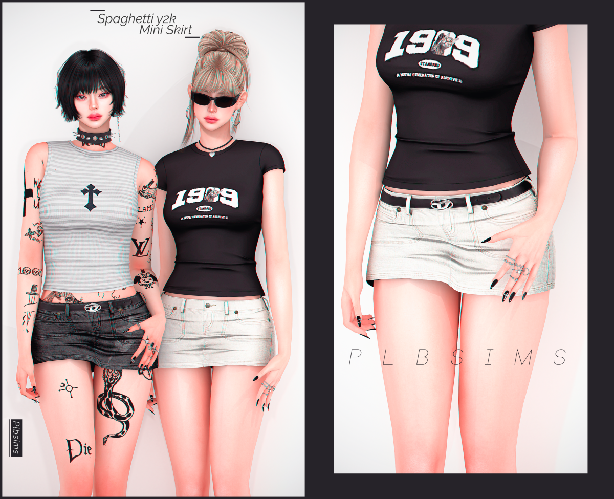 Мини-юбка для симочек "Spaghetti y2k Mini Skirt"