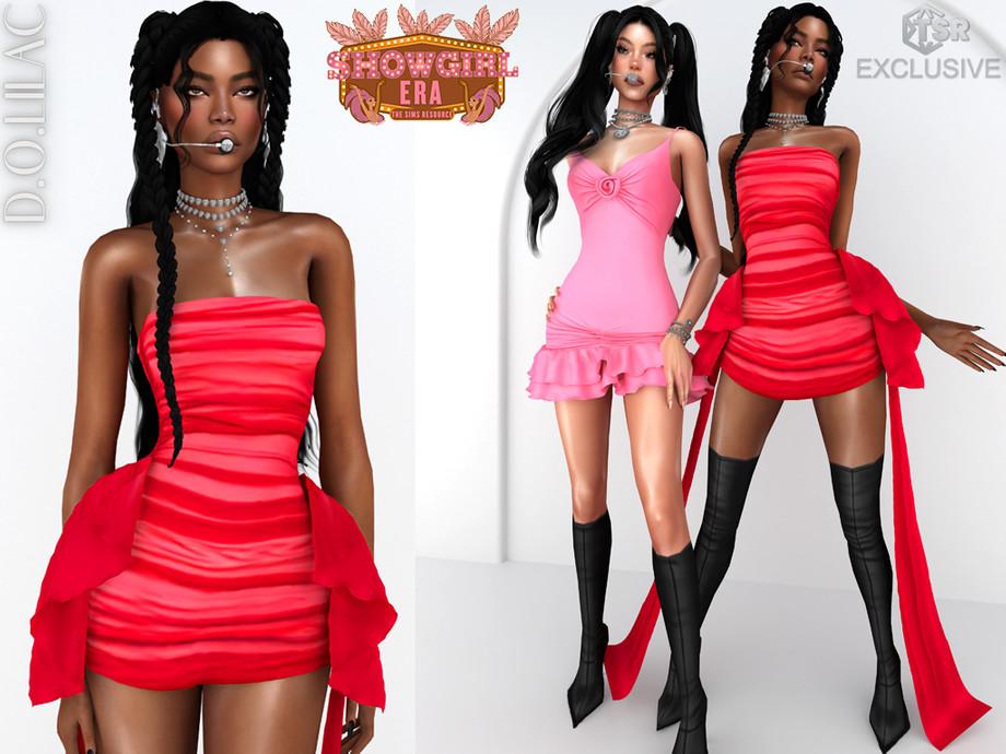 Мини-коллекция для танцовщиц "Showgirl Era Strapless Gathered Mini Dress & Jersey Draped Mini Dress with Rose Applique"