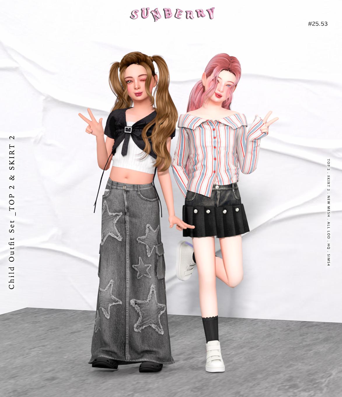 Мини-сет для девочек "Child Outfit SET top2 & skirt2"