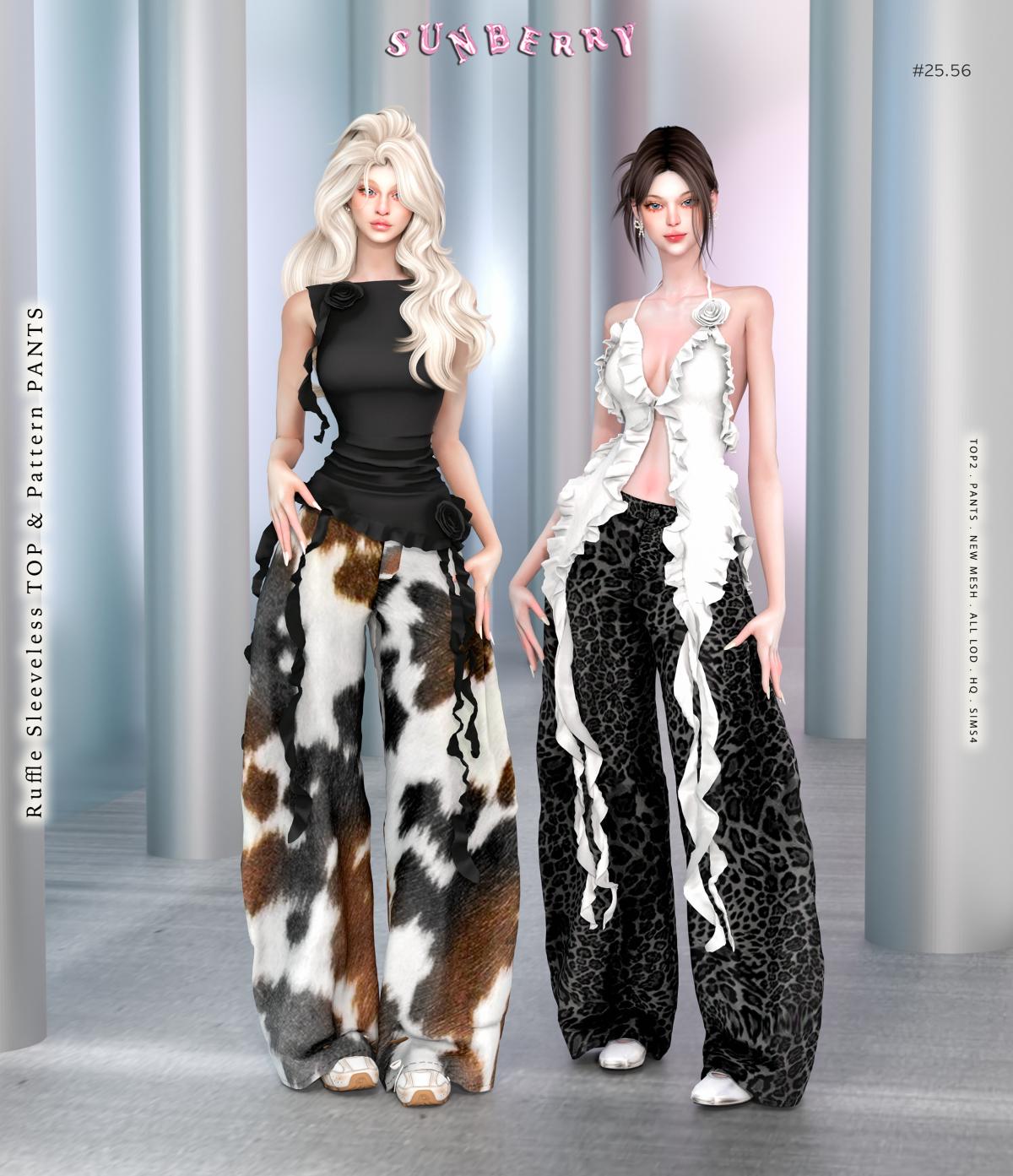 Мини-сет для симочек "Ruffle TOP & Pattern PANTS"