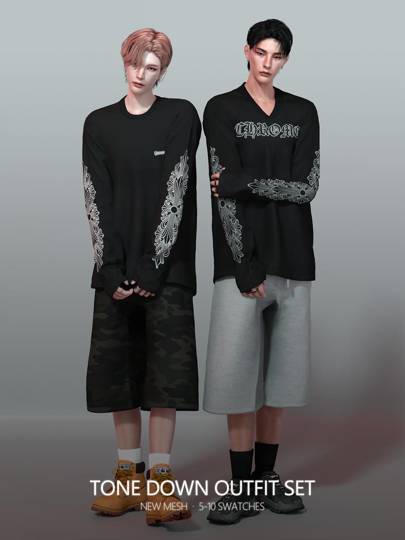 Молодёжный комплект для симов "Tone Down Outfit Set"