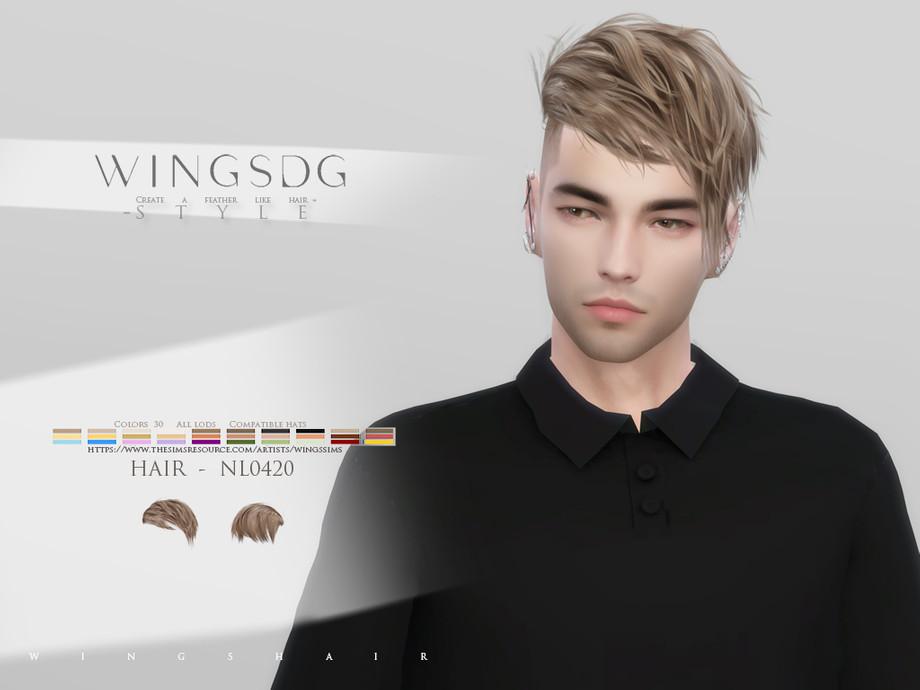 Мужская прическа "WINGS-HAIR-Unilateral short straight hair"