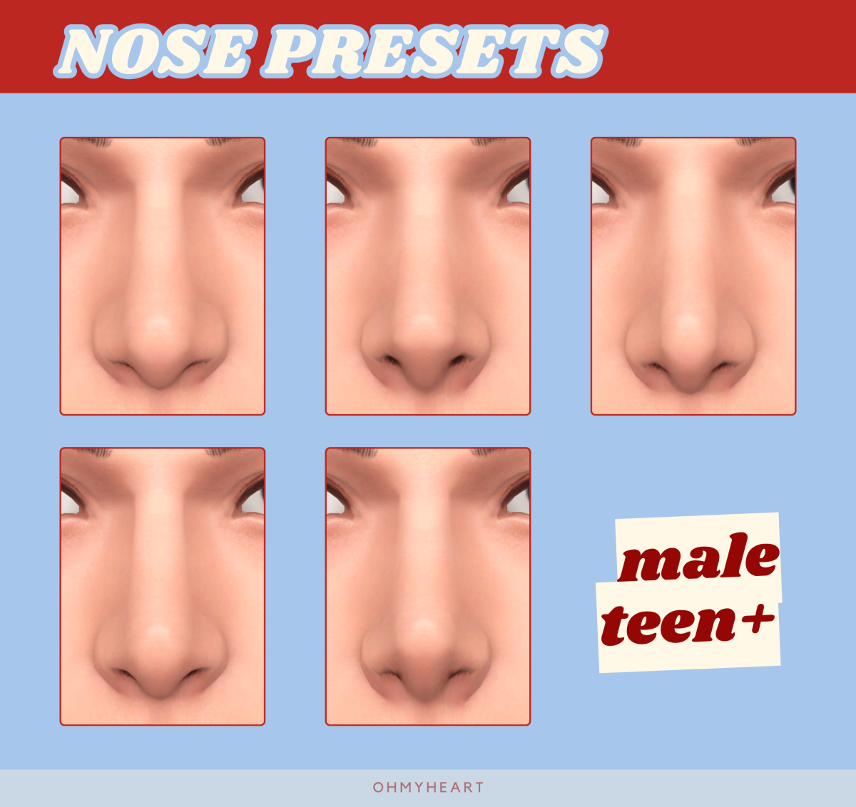 Набор пресетов для носа "male nose presets1-5"