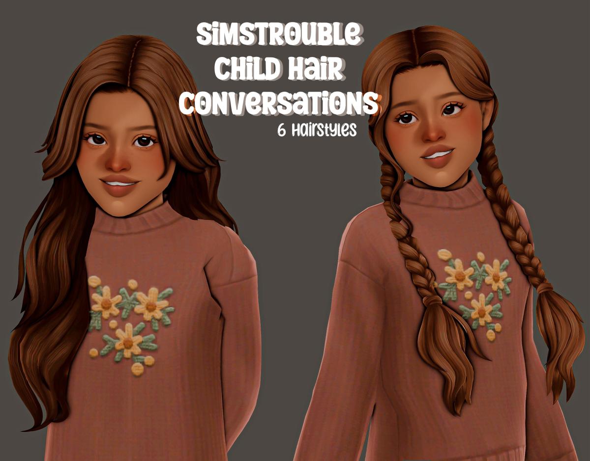 Набор причёсок для девочек "simstrouble child hair conversions"