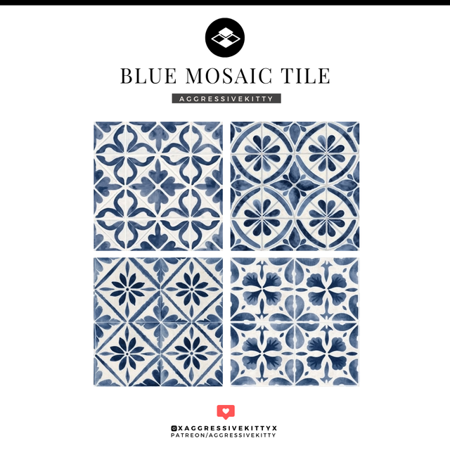 Напольная плитка "Blue Mosaic Tile Flooring"