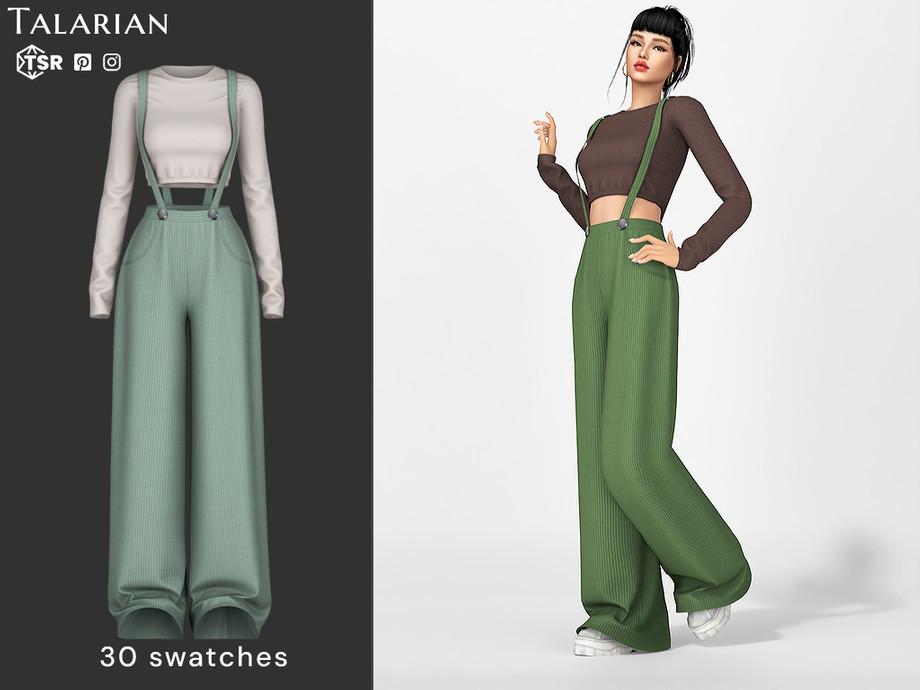 Наряд для симочек "Journi Wide Leg Suspender Trousers with Crop Top"