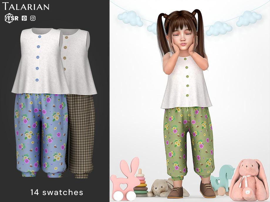 Наряд для малышек "Brianna Button Top Floral Pants Outfit"